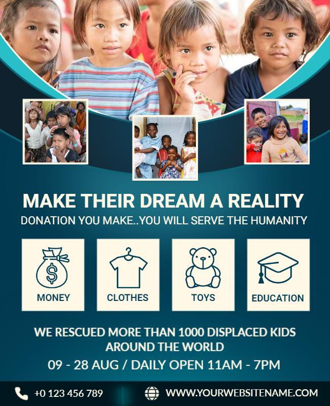 Charity Event for Displaced Children Flyer Template