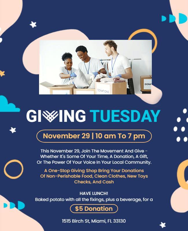 Charity Event Giving Tuesday Flyer Template