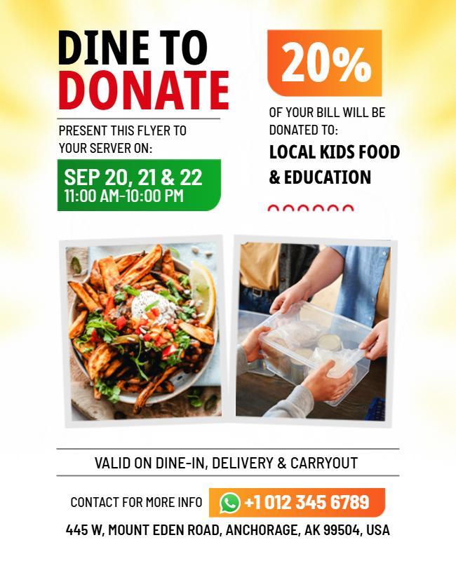 Charity Food Donation Event Flyers Template