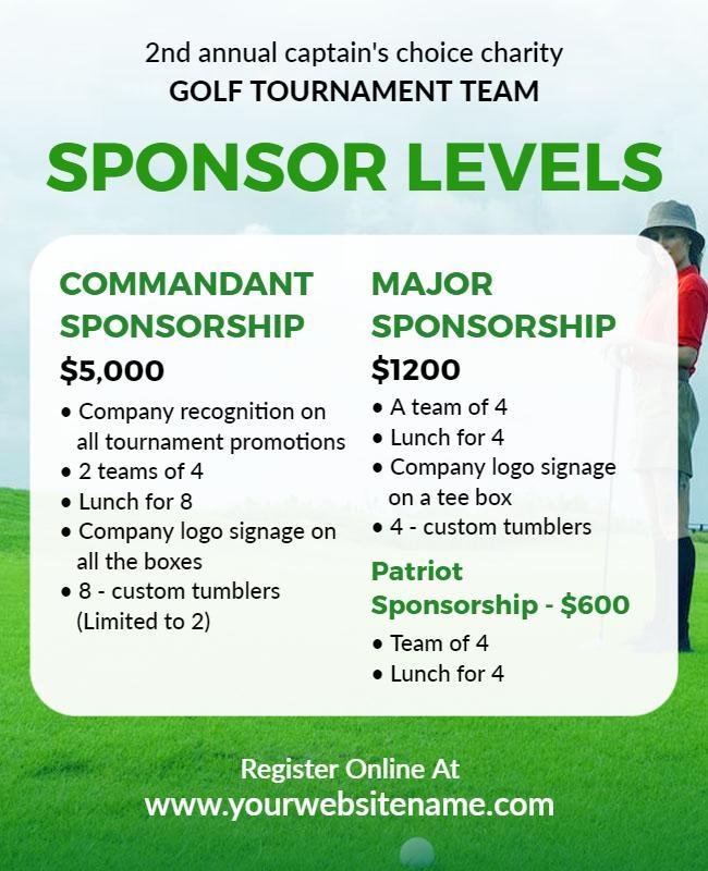 Charity Golf Tournament Sponsorship Flyer Template