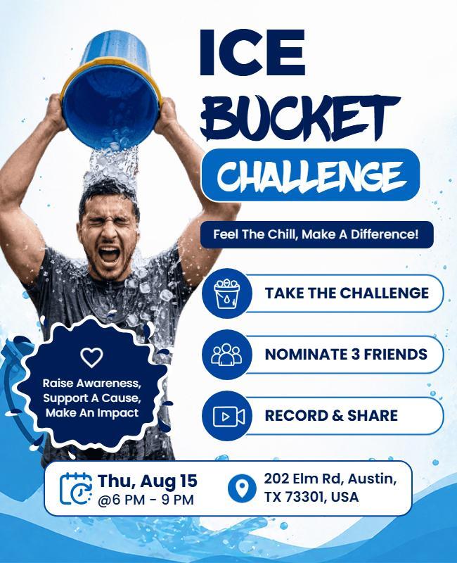 Charity Ice Bucket Challenge Event Flyer Template