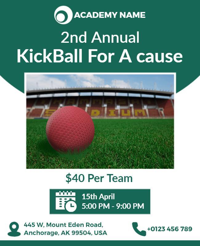 Charity Kickball Tournament Event Flyer Template