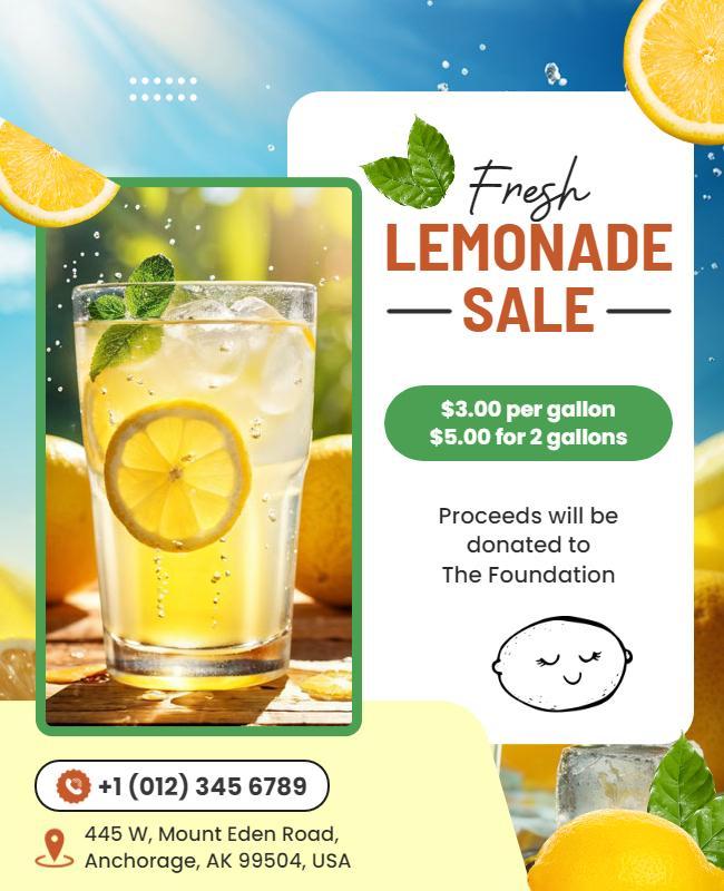 Charity Lemonade Sale Fundraiser Flyer Template