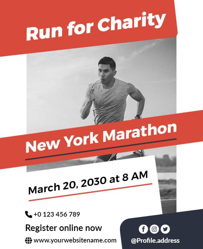 Charity Marathon Event Flyer Template