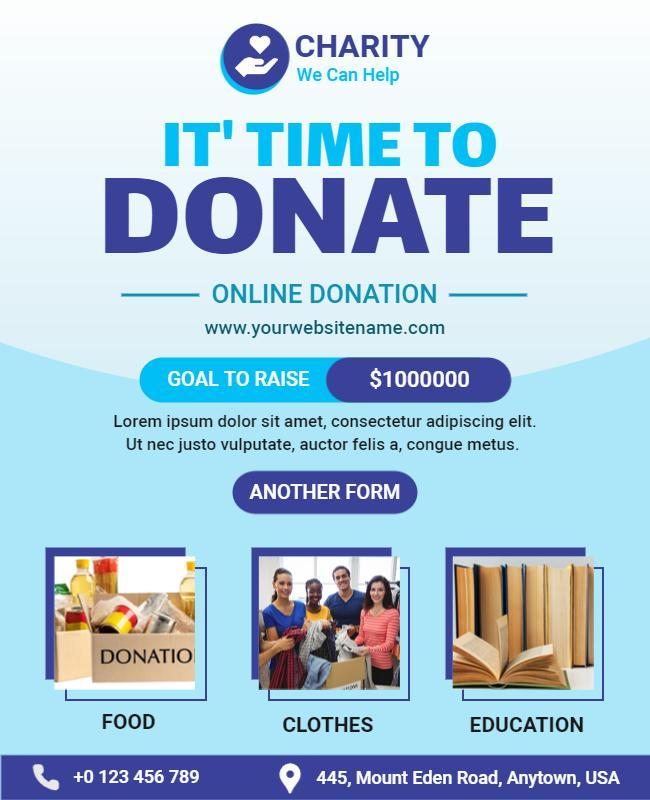 Charity Online Donation Drive Flyer Template