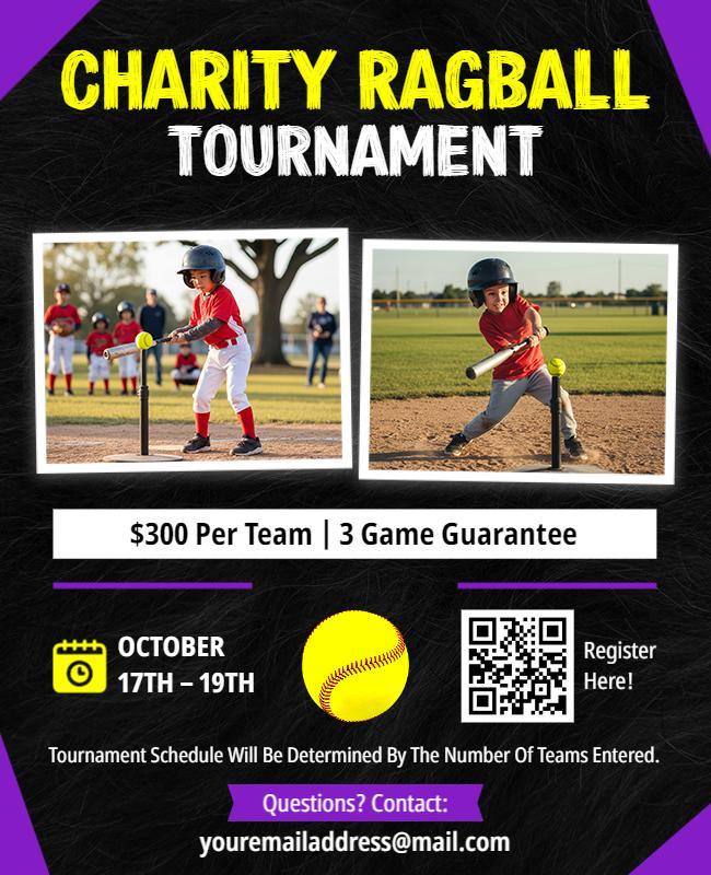 Charity Ragball Tournament Registration Flyer Template