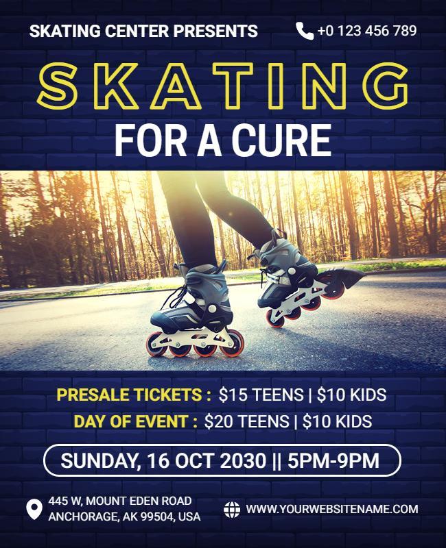 Charity Skating Event Flyer for a Cure Template