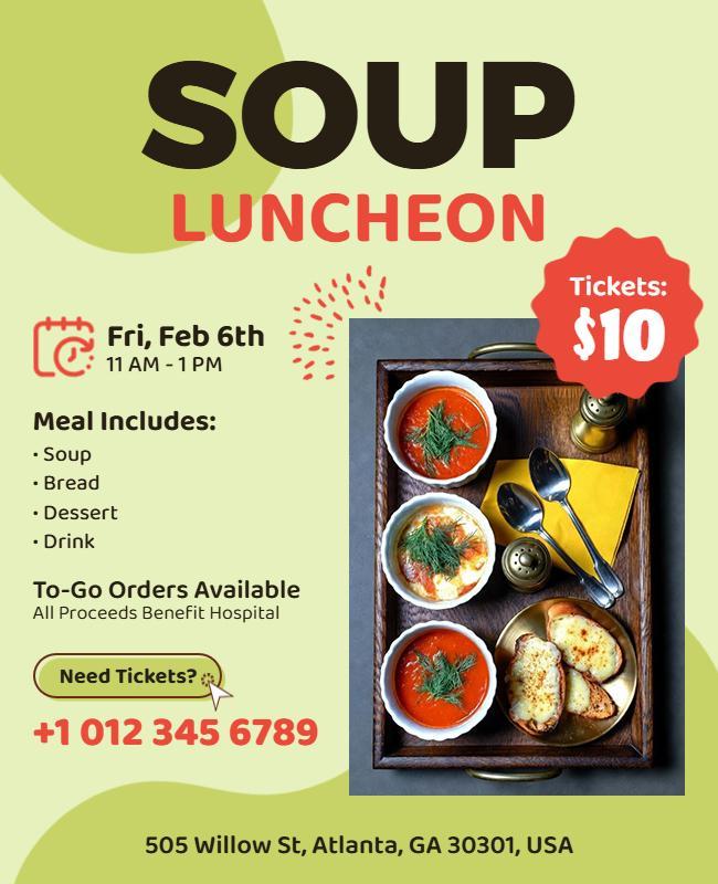Charity Soup Luncheon Event Flyer Template