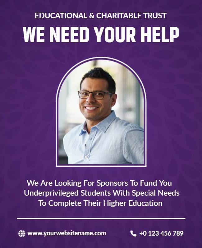 Charity Sponsorship Appeal for Education Flyer Template