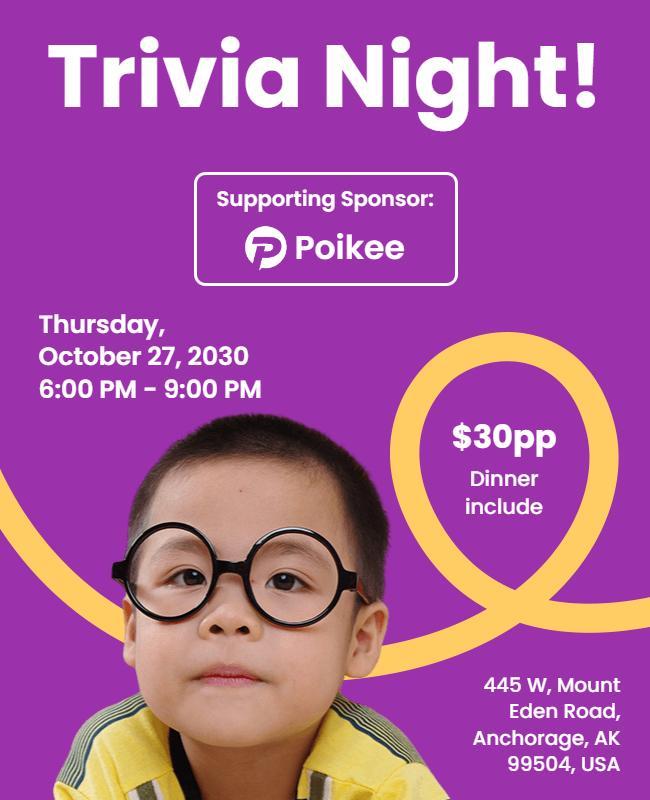 Charity Trivia Night Event Flyer Template