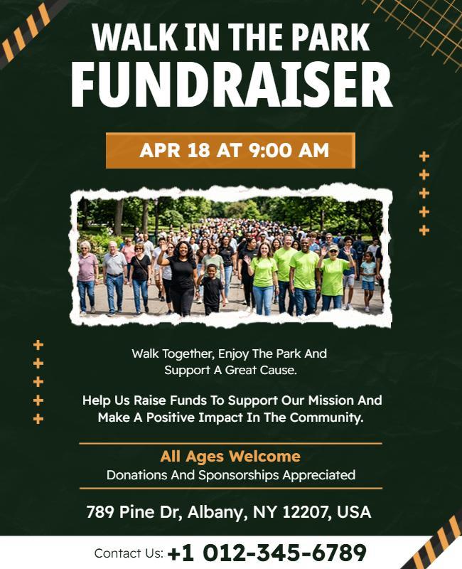 Charity Walk at the Park Fundraiser Flyer Template