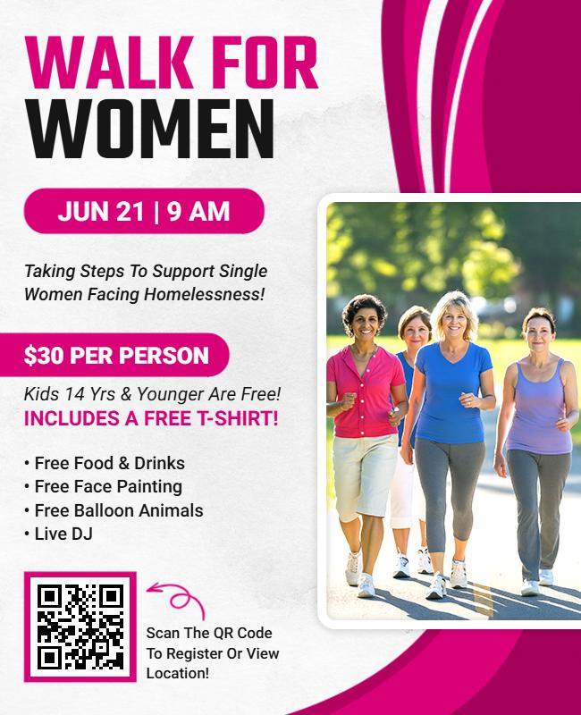 Charity Walk Event for Supporting Women Flyer Template