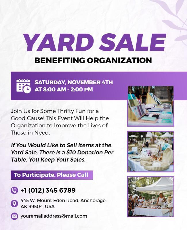 Charity Yard Sale Event Flyer Template