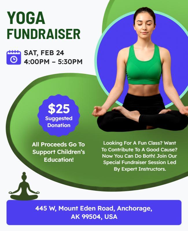 Charity Yoga Fundraiser Event Flyer Template