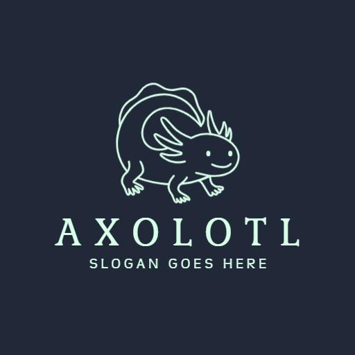 Charming Axolotl Illustration Perfect for Aquatic Brands Logo Template