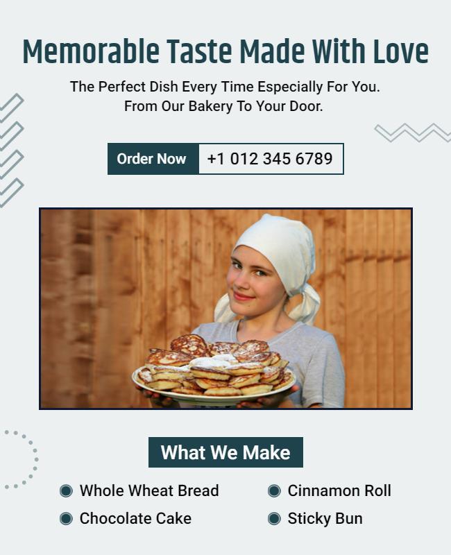 Charming Bakery Specialty Desserts Order Now Poster Template