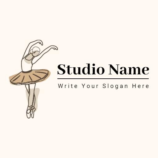 Charming Ballet Dancer in Elegant Pose Showcasing Ballet Art Logo Template