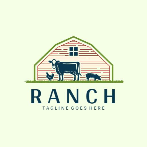 Charming Barn Design with Animals Highlighting Ranch Life Logo Template