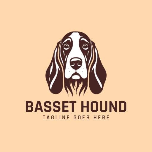 Charming Basset Hound Design Representing Dog Lovers Logo Template