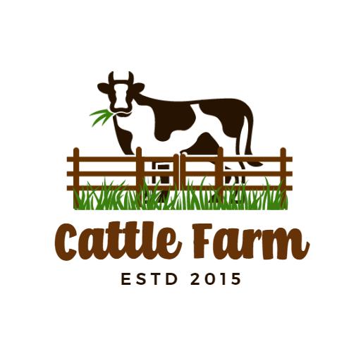 Charming Black and White Cow on a Cattle Farm Logo Template