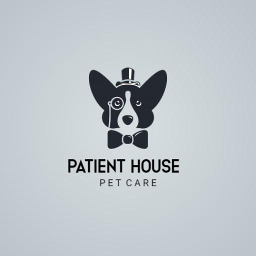 Charming Black and White Dog Design for Care Center Logo Template