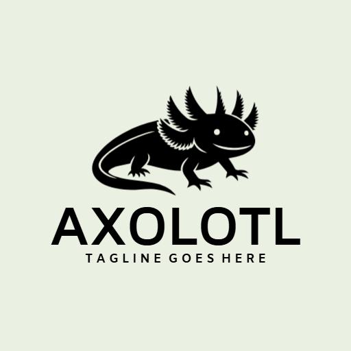 Charming Black Axolotl Design Representing Aquatic Life Logo Template