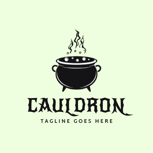 Charming Black Cauldron Design for Cooking Enthusiasts Logo Template
