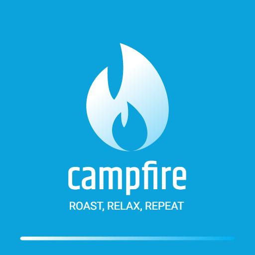 Charming Blue Campfire Icon Encouraging Outdoor Adventures Logo Template