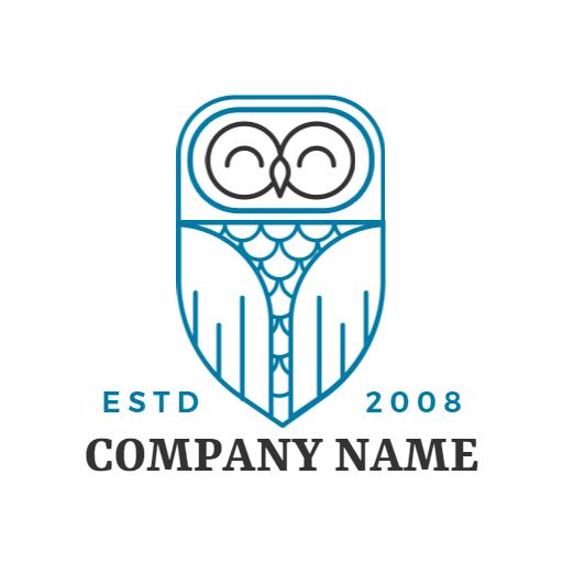 Charming Blue Owl Design for Modern Brand Identity Logo Template