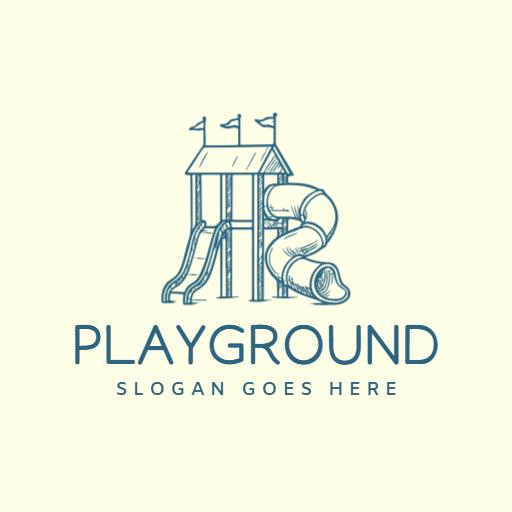 Charming Blue Playground Equipment for Kids to Enjoy Logo Template