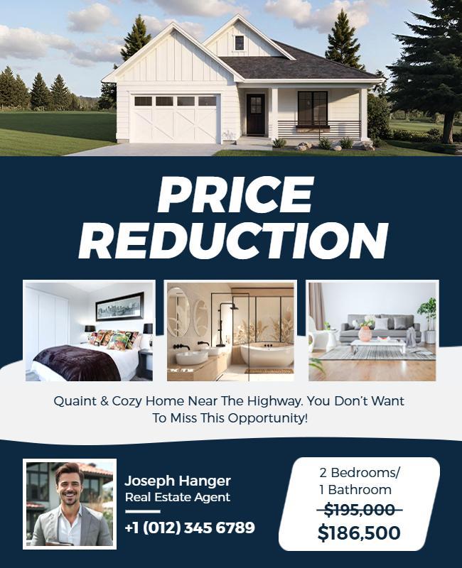 Charming Blue Realtor House Sale Opportunity Flyer Template