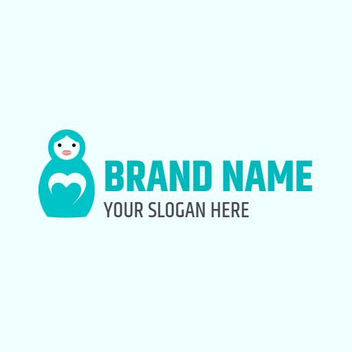Charming Blue Russian Doll Design for Children's Playtime Logo Template
