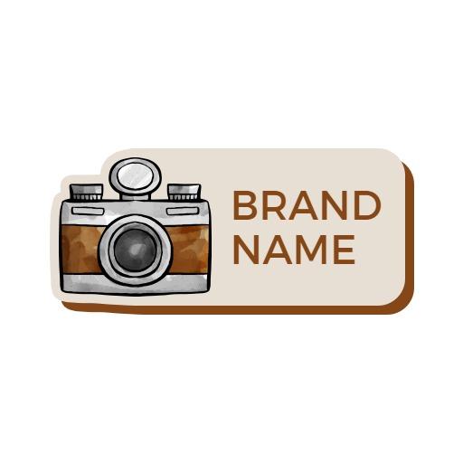 Charming Brown and Cream Watercolor Photography Logo Template