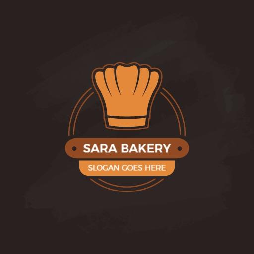 Charming Brown and Orange Chef Hat Design for Bakery Logo Template