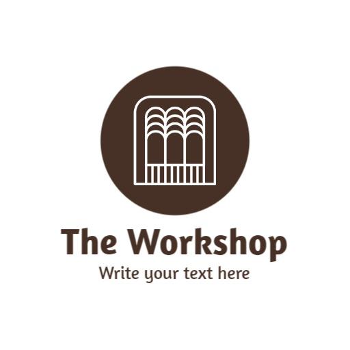 Charming Brown Emblem Showcasing The Workshop Creative Space Logo Template