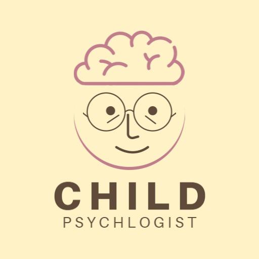 Charming Cartoon Character Representing Child Psychologist Logo Template
