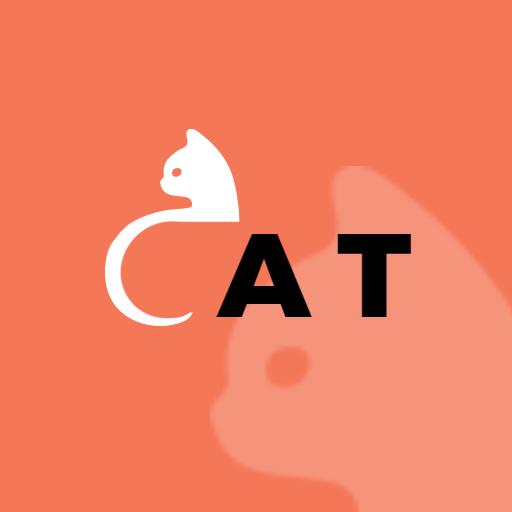 Charming Cat Design on Bright Orange Background Logo Template