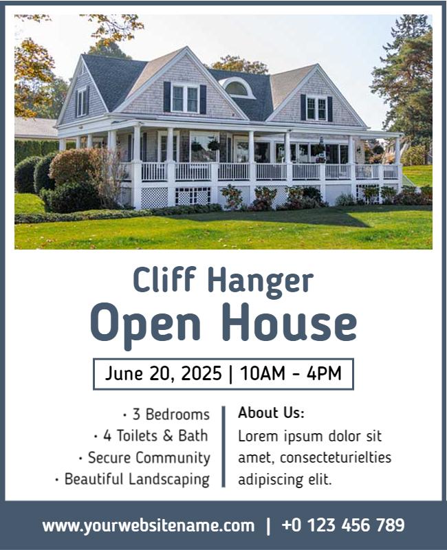 Charming Coastal Open House Invitation Poster Template