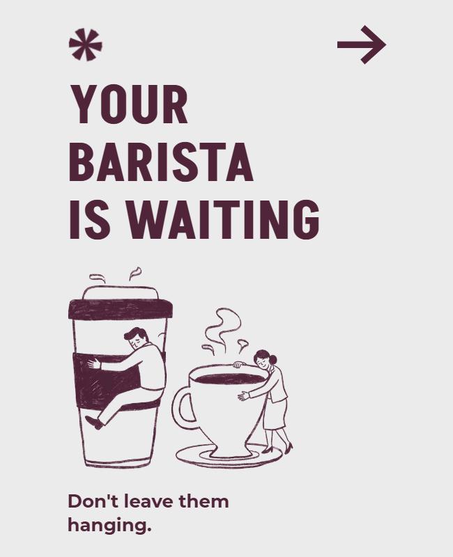 Charming Coffee House Promotion Poster Template