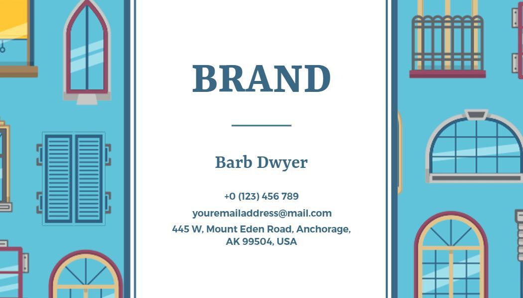 Charming Colorful Window Decor Design Business Card Template