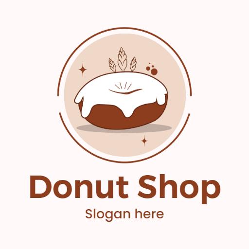 Charming Creamy Icing on Delicious Donut Shop Logo Template