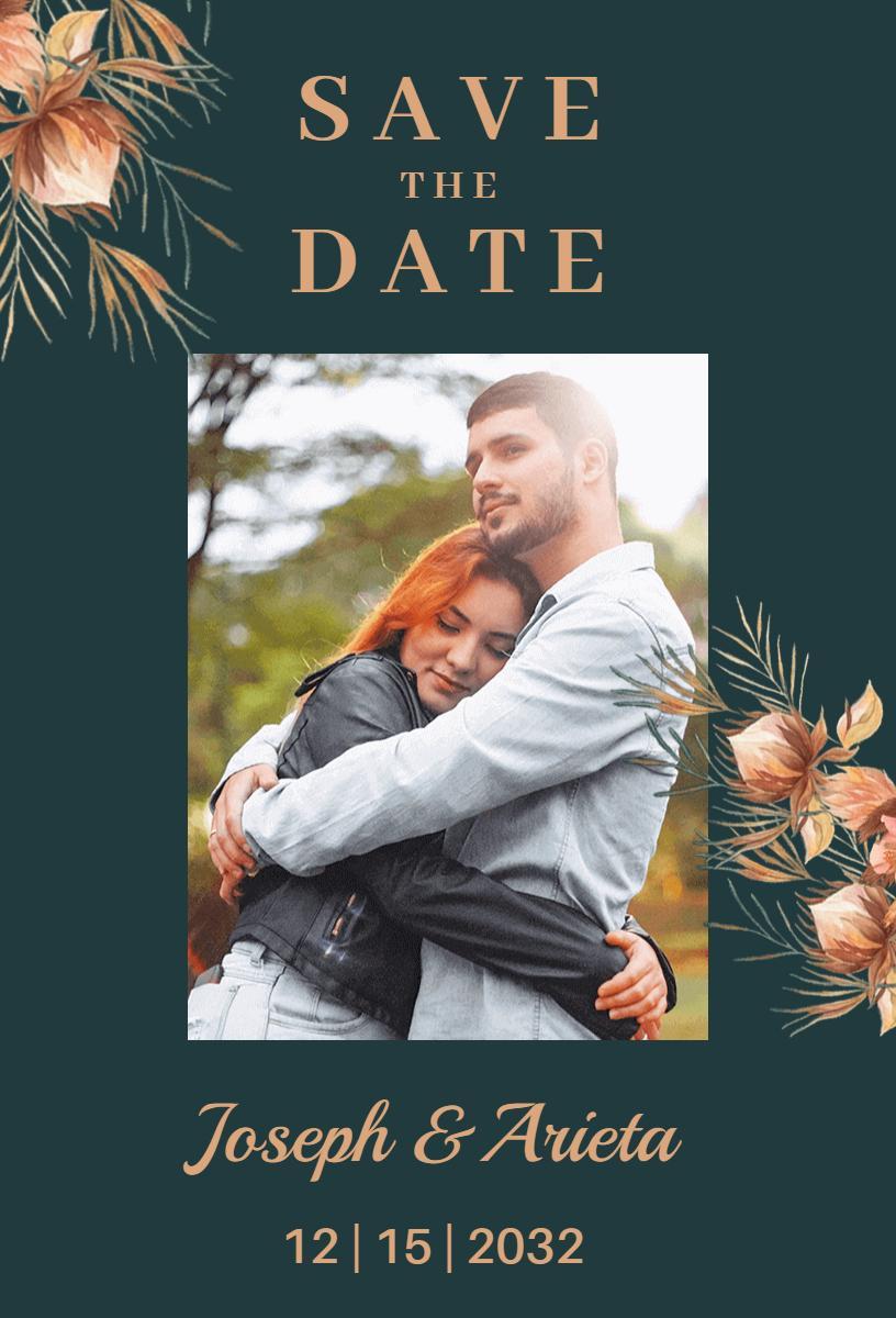 Charming Elegant Forest Love Save The Date Invitation Template