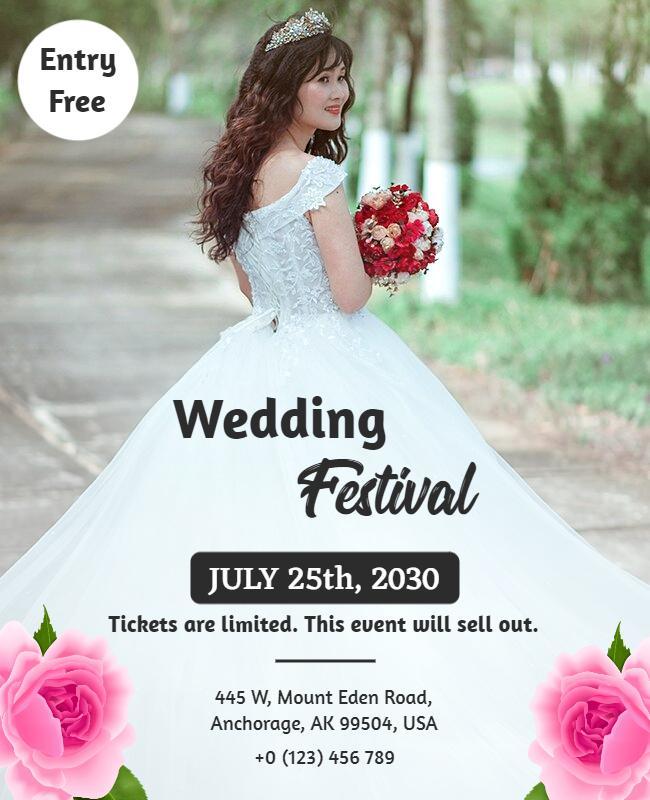 Charming Elegant Wedding Festival Celebration Poster Template