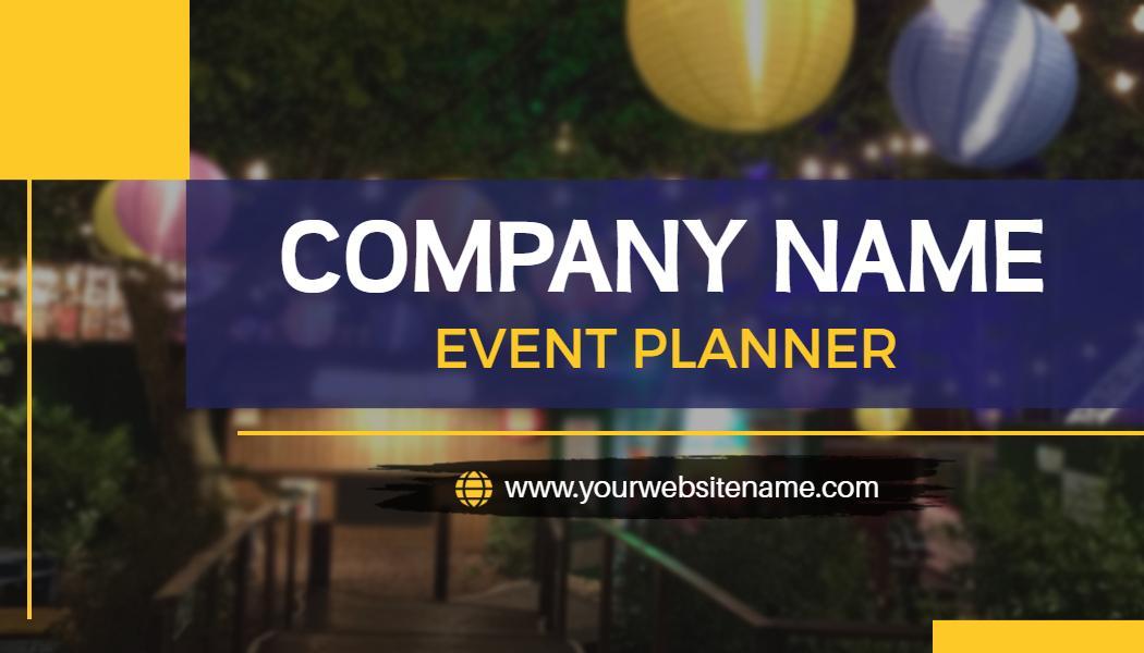 Charming Evening Outdoor Event Planner Business Card Template