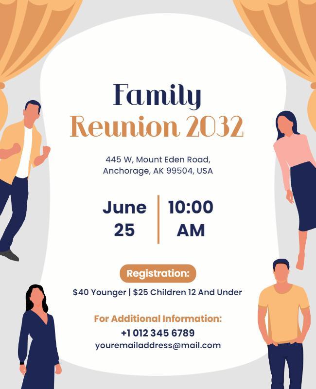 Charming Family Reunion Celebration Event Poster Template