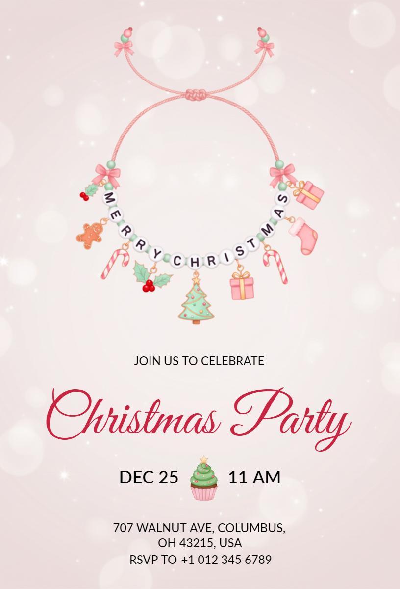 Charming Festive Christmas Party Celebration Invitation Template