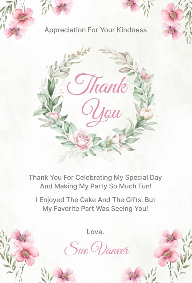 Charming Floral 1st Birthday Celebration Invitation Template