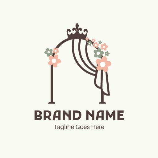 Charming Floral Arch for Elegant Wedding Event Logo Template
