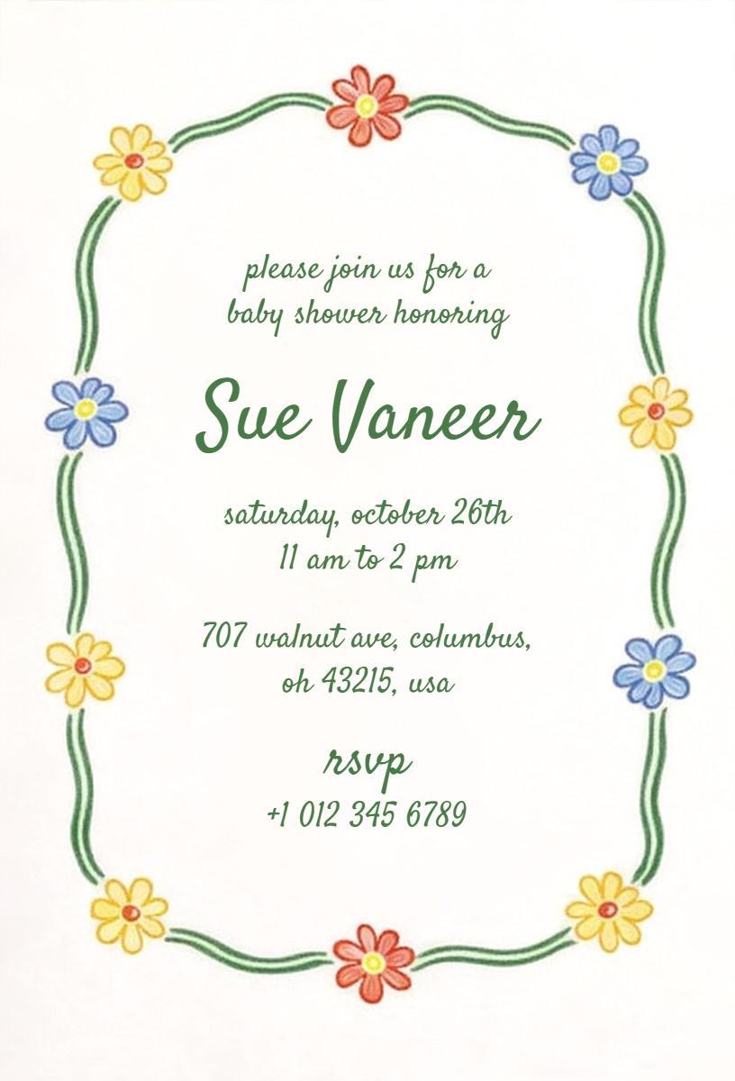 Charming Floral Baby Shower Celebration Invitation Template