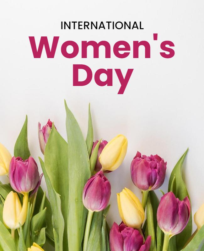 Charming Floral Bouquet for International Women's Day Poster Template
